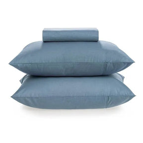 Lençol com Elástico 150 Fios 100% Algodão com Fronha Matiz Jeans