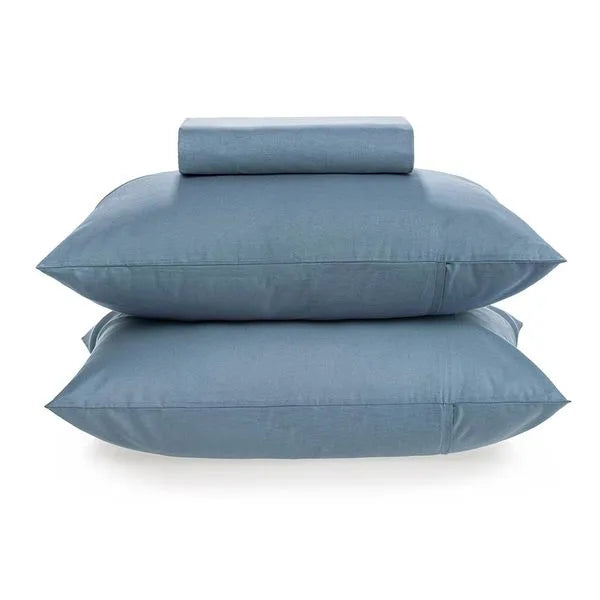 Lençol com Elástico 150 Fios 100% Algodão com Fronha Matiz Jeans