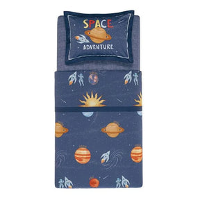 Jogo de Cama Infantil Solteiro  180 fios Percal 100% Algodão Galáxia Estampado