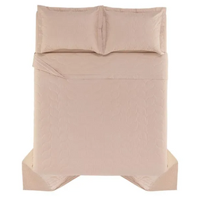 Colcha com 2 Porta Travesseiros 200 Fios Tom Rosé