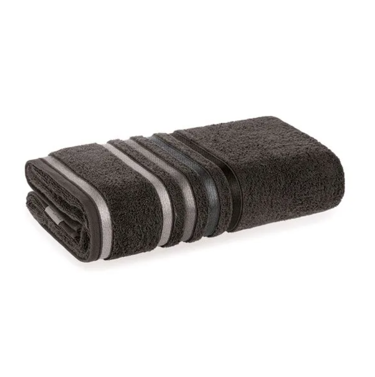Toalha de Banho Fio Penteado Lumina Carbono/Cinza