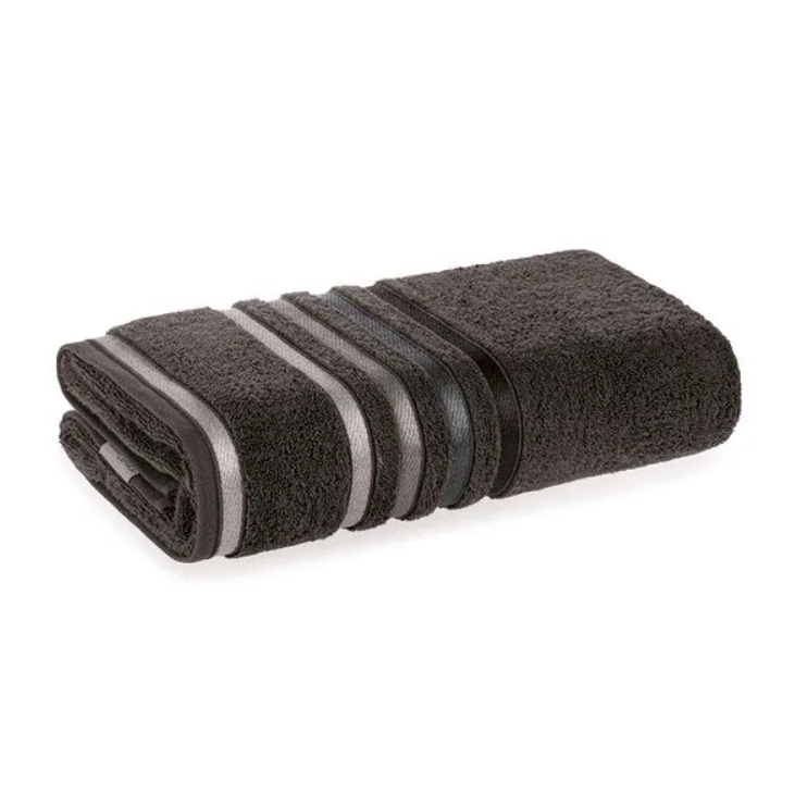 Toalha de Rosto Fio Penteado Lumina Carbono/Cinza