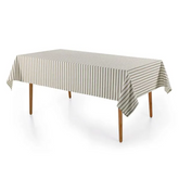 Toalha de Mesa Retangular Zaira Branco/Taupe