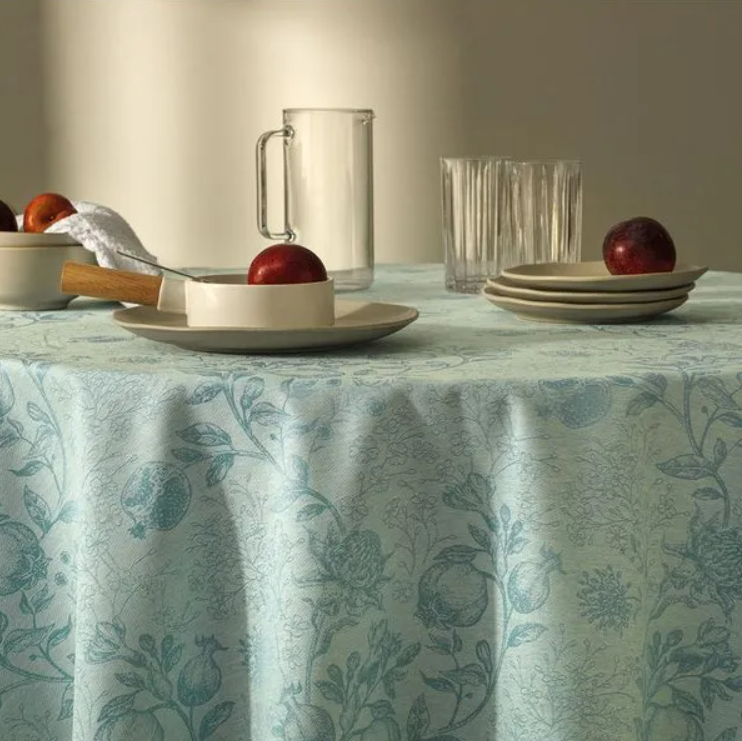 Toalha de Mesa Quadrada Roman Turquesa