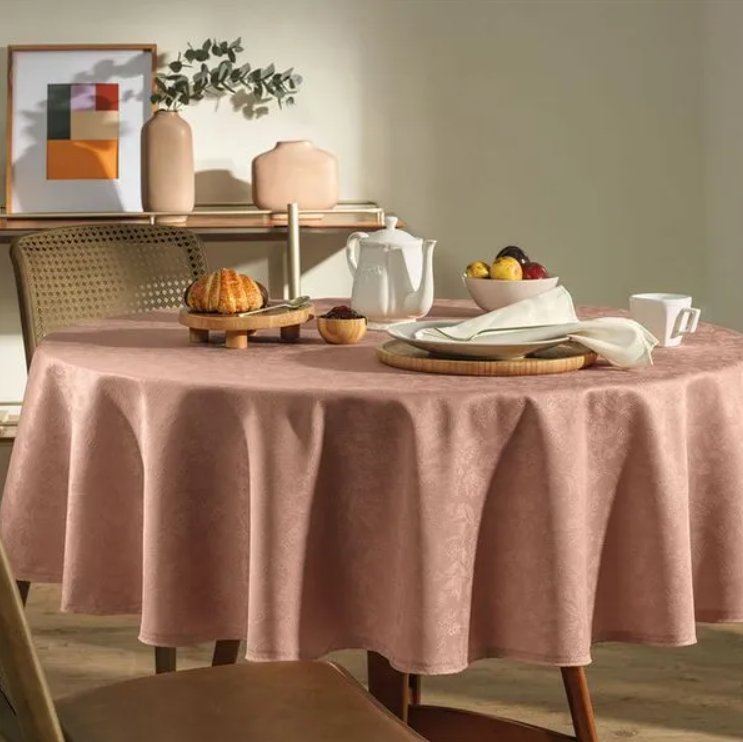 Toalha de Mesa Quadrada Delicata Rosa Vintage