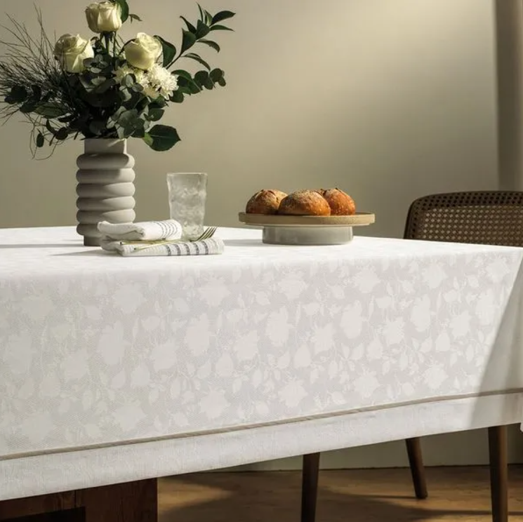 Toalha de Mesa Retangular Antoni Branco/Bege