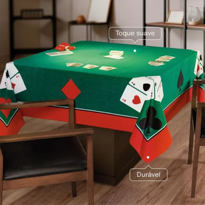Kit Toalha de Mesa Aveludada para Baralho com Cartas