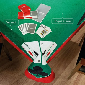 Kit Toalha de Mesa Aveludada para Baralho com Cartas
